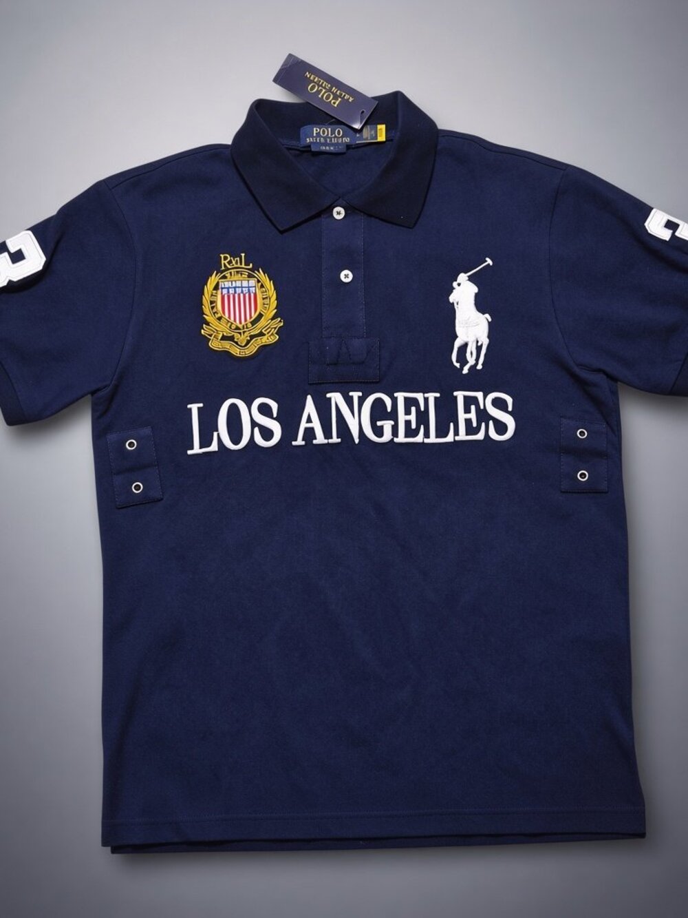 NWT Polo Ralph Lauren Big Pony Los Angeles Vintage Shirt Navy Chief Keef Rugby